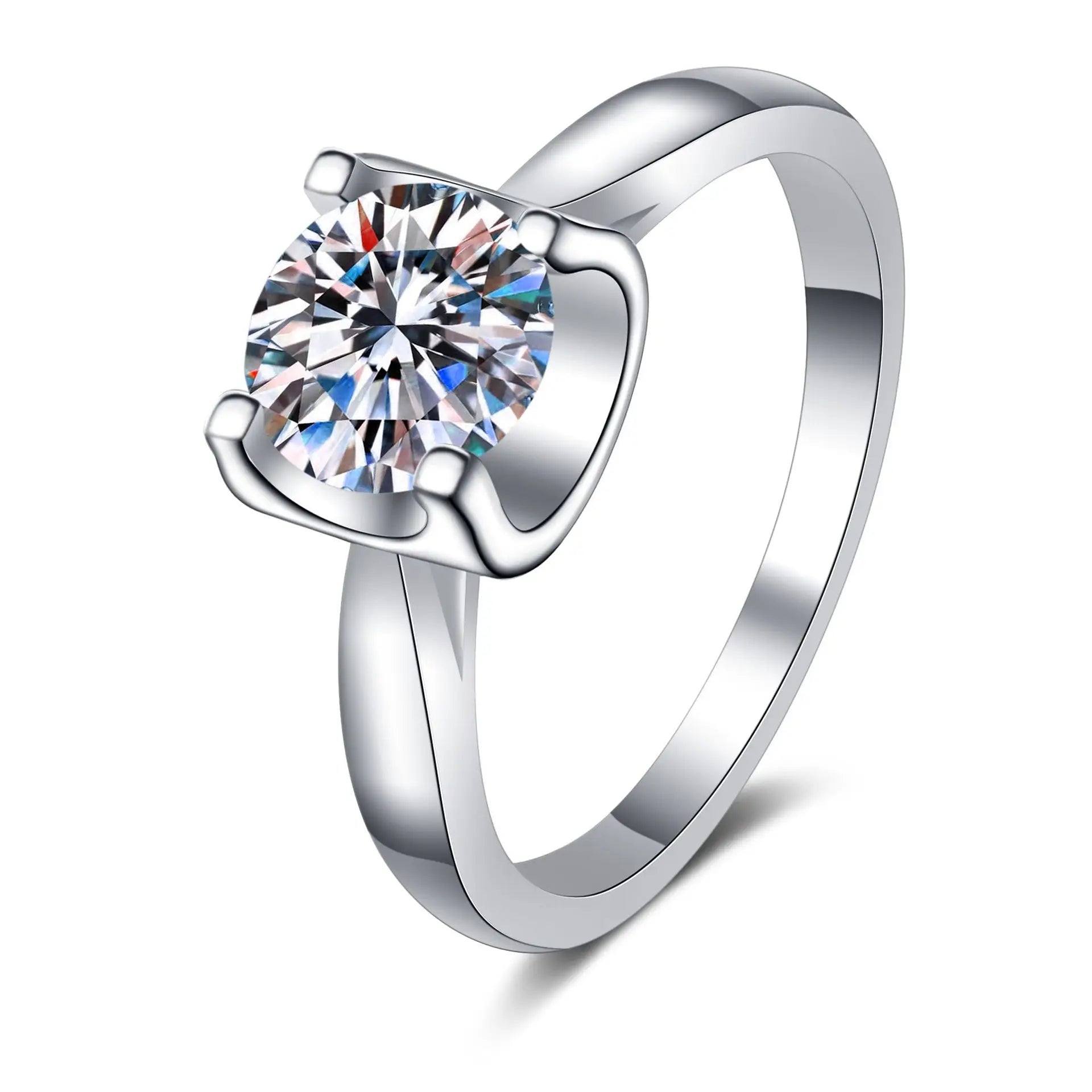 Classic 0.5/1/2 Carat Luxury Adjustable Engagement Wedding Fine Jewelry 925 Sterling Silver Moissanite Diamond Rings for Women