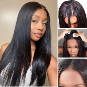 CLJhair Straight Human Hair U Part Wigs