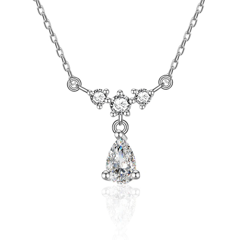 XMZ066  Fashion Water Drop Pendant Necklace Clavicle Chain Women Trendy Moissanite Jewelry Temperament Party Wedding Gift