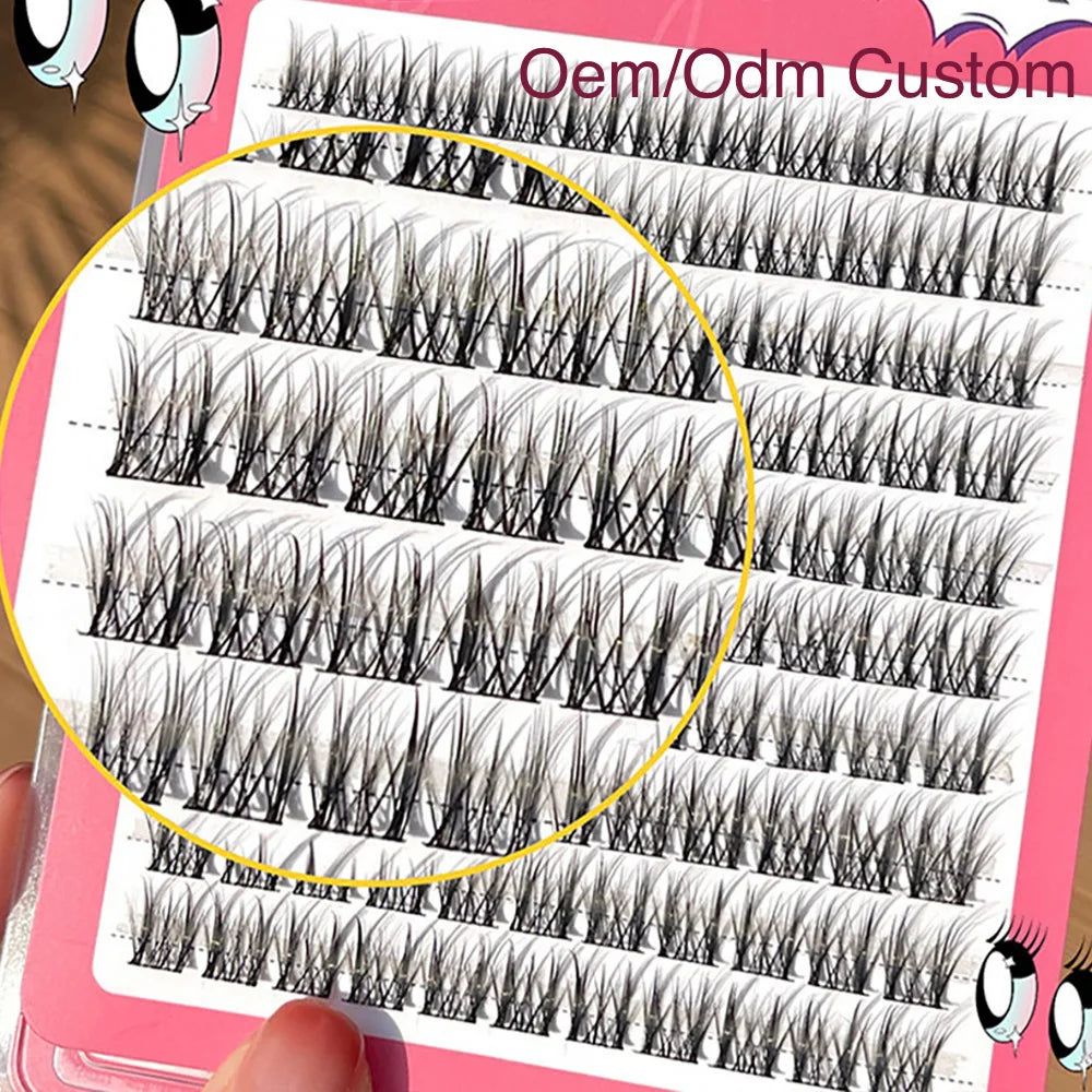 BQI Factory 3d Volume  Eyelash 150pcs Oem Private Label Multi Pack Segment 10 Rows Diy Individual Lashes Package