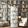 360 Degree Rotating Wooden Panel 3-Tier Eco-Friendly Modern Durable Backless Floor Standing Living Room Bookshelf Storage Rack
