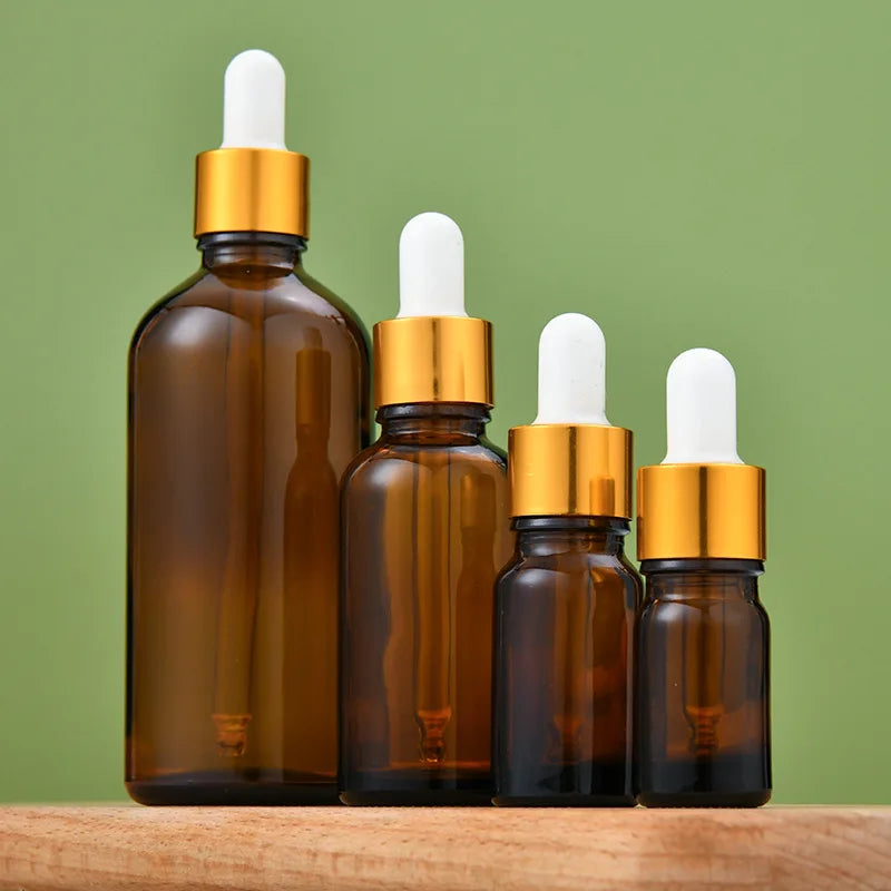 MU Wholesale Essential Oil Glass Dropper Bottle 15ml/20ml/30ml Black Amber Essence Oil Bottle