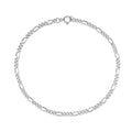 Low MOQ 10pcs Wholesale Women Classic Sterling Silver Princess Cut Zircon Figaro Bracelet 925 for Gift Party Occasions