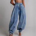 WCross-Border Women's Western New Summer Denim Pants - High-Waisted Zipper Cuffed Loose Casual Retro Wholesale