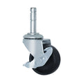 2 Inch Locking Caster Dual Ring Stem Black PP Wheel Zinc Hospitals Schools Bathrooms Warehouses Gyms Living Rooms Dining