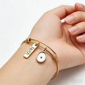 Stainless Steel Real Gold Plated Adjustable Stretchable Bracelet Mustard Seed Faith Inspired Bangle Jewelry Tarnish Resistant