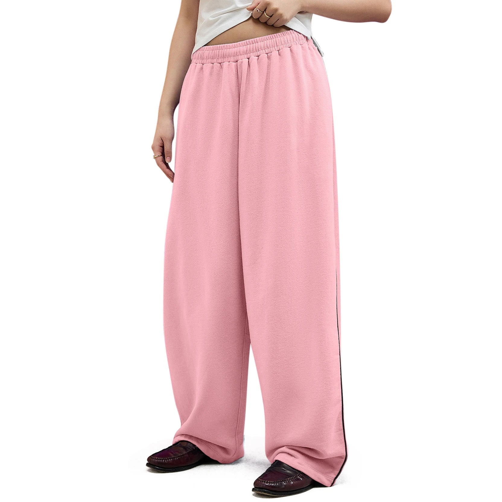 Factory Direct Sale Custom Sweatpants High Quality Baggy Sweat Pants with Pipings Women Oversized Jogging Pants Women