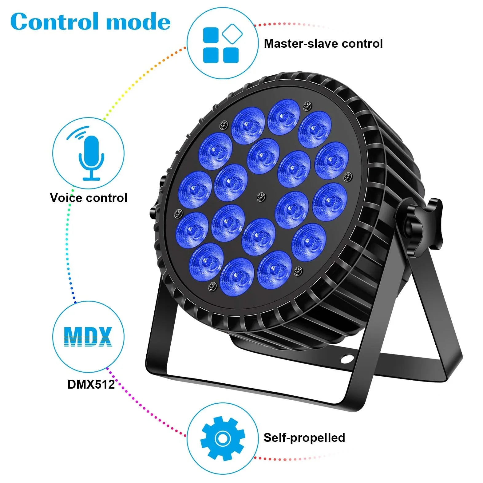 Ultra-Slim 18x10W 4-in-1 Par Light Die Cast Aluminum Professional Stage Lighting Sound Active RGBW DJ Effect Light for Party KTV