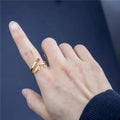 SP Hot Selling Stainless Steel Crystal Birthstone Gold Custom Personalized Ring for Name Designs