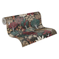 Made Germany Modern Luxury Non Woven Wallpaper Rolls Jungle Black Green Red Beige Contract Flowers 1005x053m for Hotel Kitchen