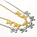 European American Vintage Animal Butterfly Zircon Necklace Earrings 18K Gold Colored Fashionable Versatile Love Theme Cross