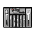 Modern Silver Square Tray Expandable Cutlery Drawer Organizer for Multi-Purpose Storage Flatware Silverware Serving Utensils