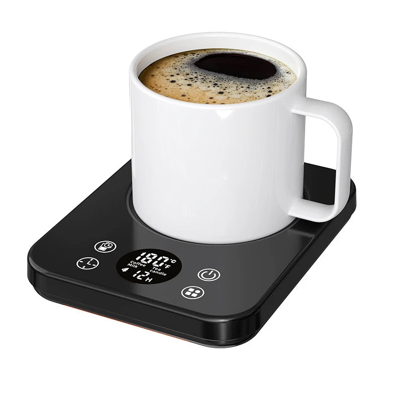 Portable Mini Electric Smart Cup Warmer Fast Heating with Temperature Setting for Coffee or Beverage Includes Lid