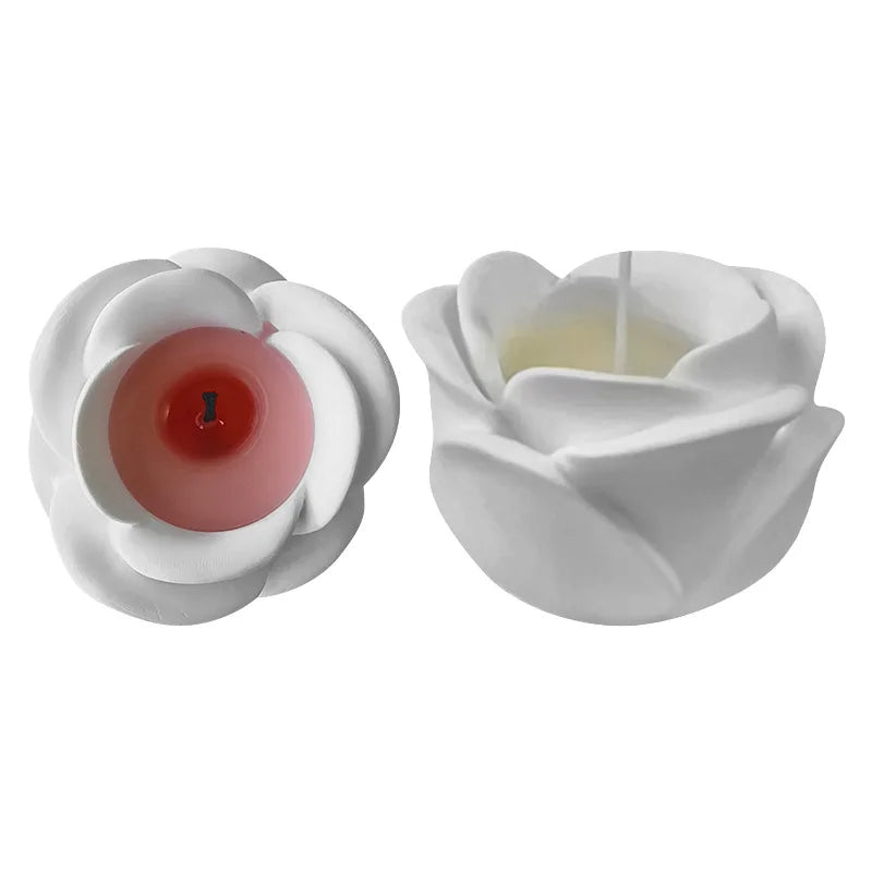 2024 Popular Rose Candle Holder Silicone Moldfor Flower Wax Candle Epoxy Resin Candle Holder Mold