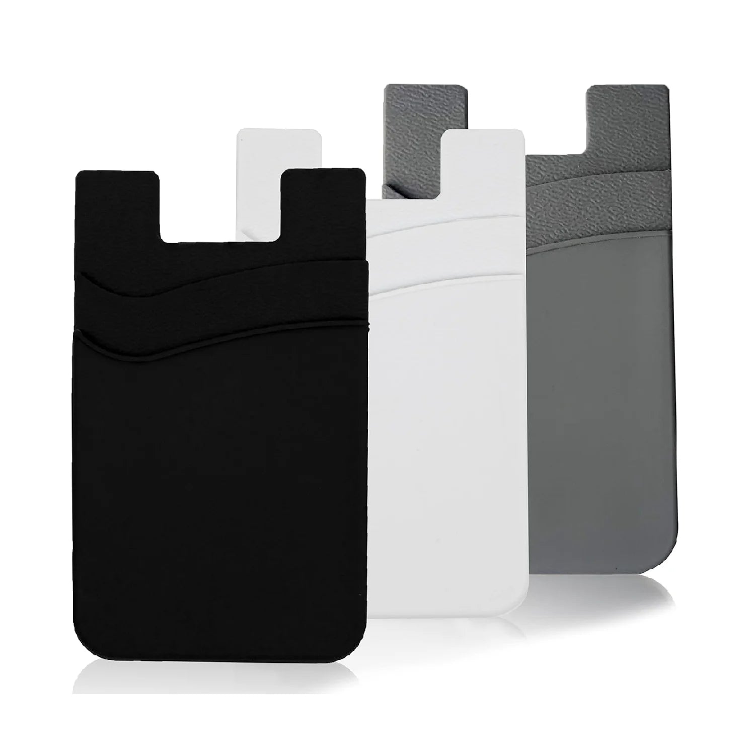 Wholesale Custom logo Double Layers Mobile Phone Back Adhesive Sleeve Wallet 3m Sticker Silicone Cell Phone Card Holder