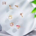 Fashion Cute Cartoon Animal Stud Earrings with Zircon Saudi Gold Jewelry Pawnable 18k Oro 18k Original Au750 Gold 18k Real MegaBDM