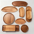 Wholesale Dishes Plates Customized Wood Service Tray Plate Wooden Coffee Snack Fruit Tea Cake Plate for Home Display Tray MegaBDM