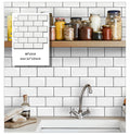 JORUNNS Classic Style Peel and Stick White 3D Wallpaper Renter-Friendly Modern Design Waterproof for Kitchen Wall Tiles