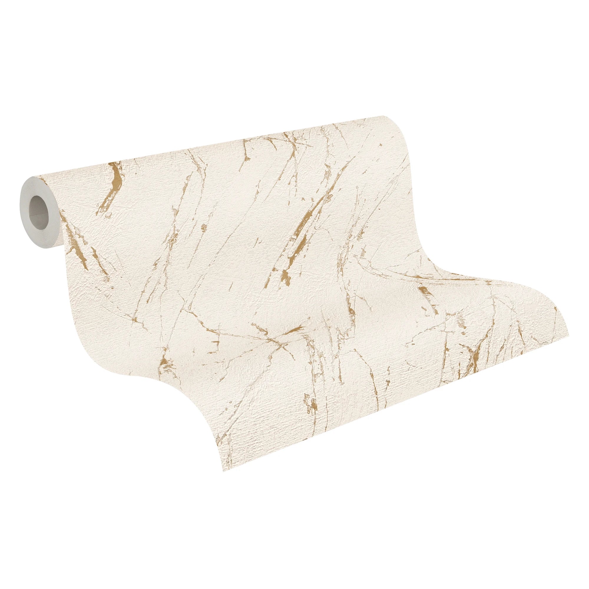 Made in Germany - Wallpaper rolls Marble Look Beige Gold Metallic - Non Woven Vinyl - Wallpaper Home Decoration - 1005 x 053 m
