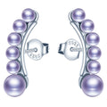New Product Unique S925 Sterling Silver Ladies' Stud Earrings Single Row Small Pearl Trendy