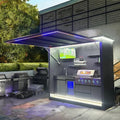 Premium Luxurious Weatherproof Powder Coated Stainless Steel Outdoor BBQ Station Modern Design Gas-Powered Remote Control Easy