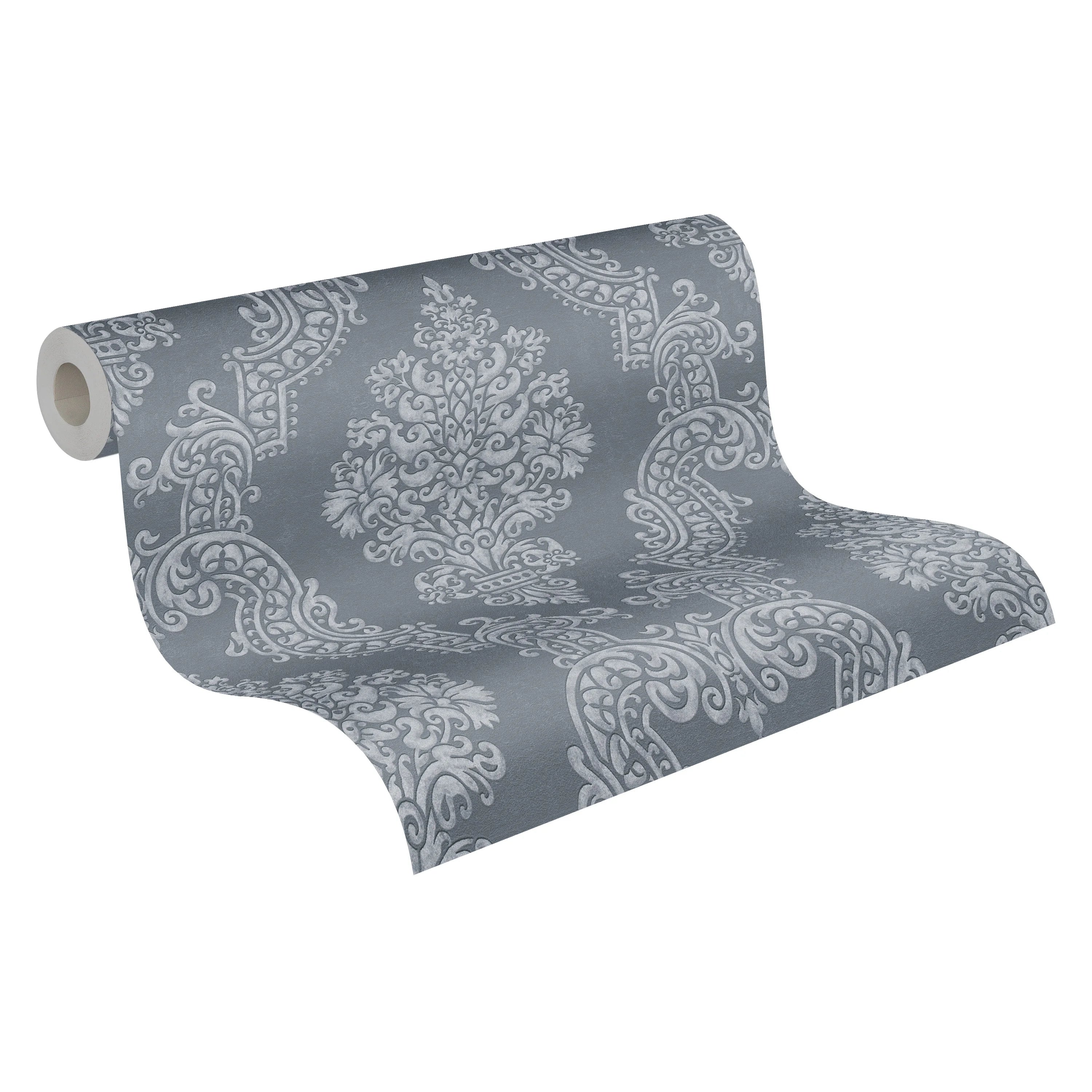 Made Germany-Wallpaper Rolls Ornament Anthracite Grey Non Woven Vinyl Wallpaper Geometric 1005 X 053m Living Room Kitchen