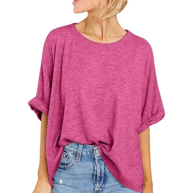 2025 European and American Cross - Border Women's Summer New Arrival: Plus - Size Loose - Fit Short - Sleeve Casual T - Shirt