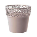Tree plastic flower pot in mocha color 17.5 (length) x 17.5 (width) x 17.9 (height) cm