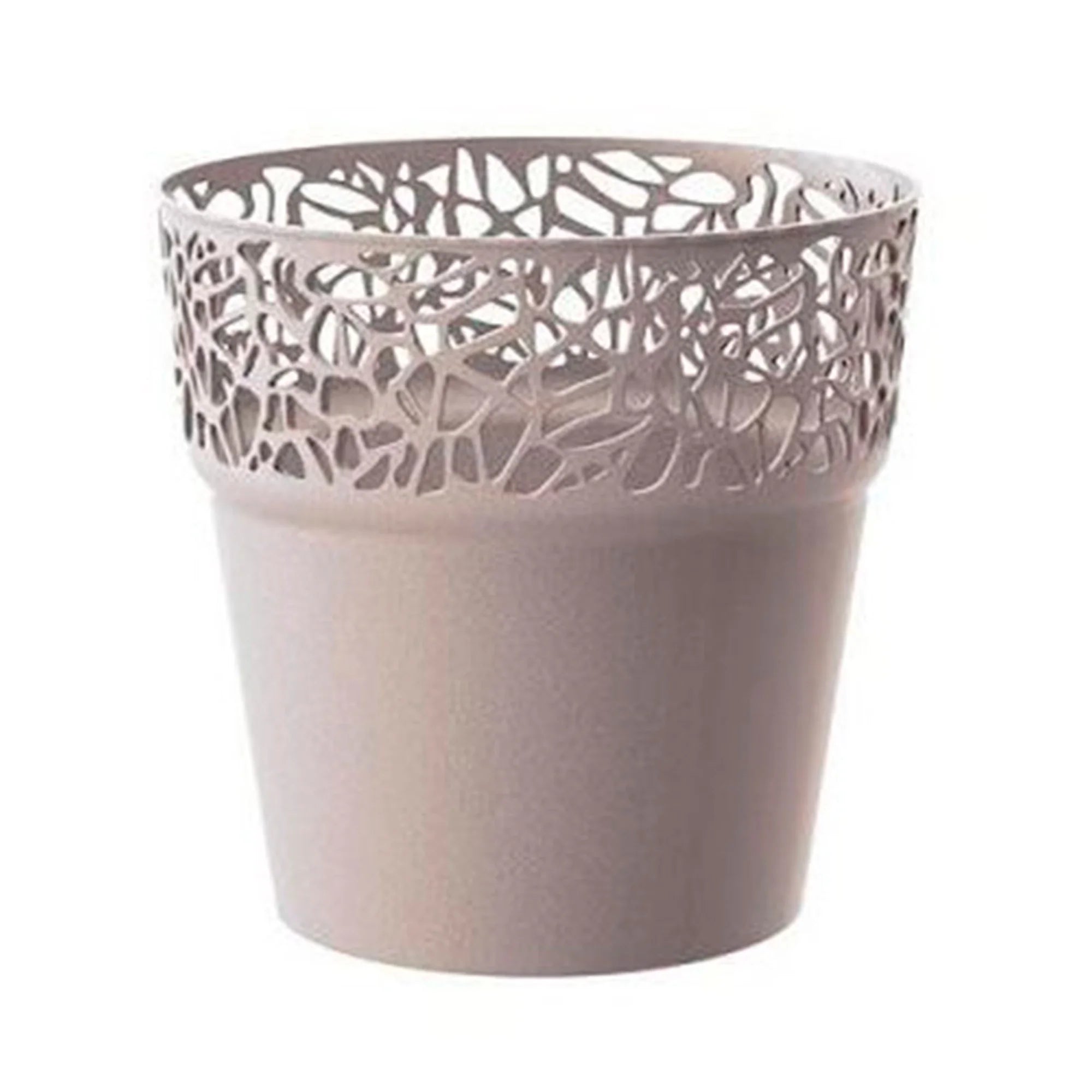 Tree plastic flower pot in mocha color 17.5 (length) x 17.5 (width) x 17.9 (height) cm