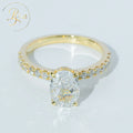 Custom 2.1CT Vvs Lab Grown Diamond Engagement Rings for Women Luxury Yellow Gold 925 Silver Diamond Engagement Ring Fine Jewelry