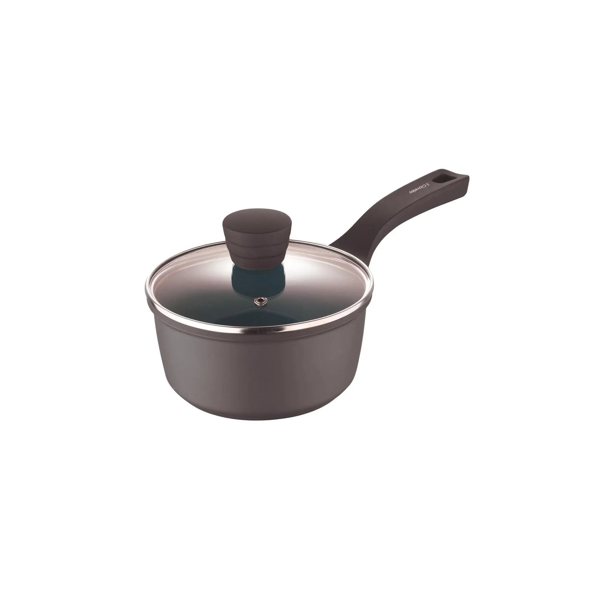 16cm diameter 1.3L non-stick cast aluminum saucepan with lid by 3Claveles