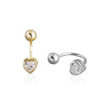 EH1581 Elegant 925 Sterling Silver Zircon Heart HooK Stud Earrings Simple Inlaid Wedding Fine Jewelry Accessories for Women