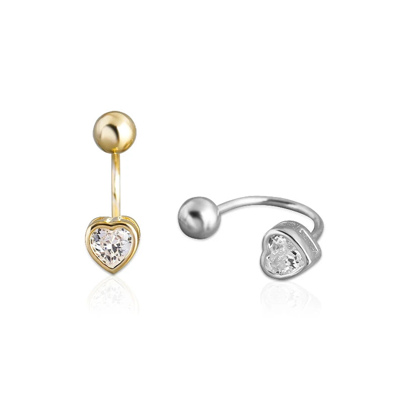 EH1581 Elegant 925 Sterling Silver Zircon Heart HooK Stud Earrings Simple Inlaid Wedding Fine Jewelry Accessories for Women