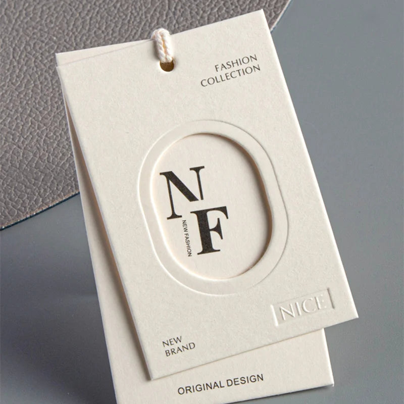 Wholesale Hang Tags Customized Special Paper Logo Tag Design Embossed Hang Tags for Clothing