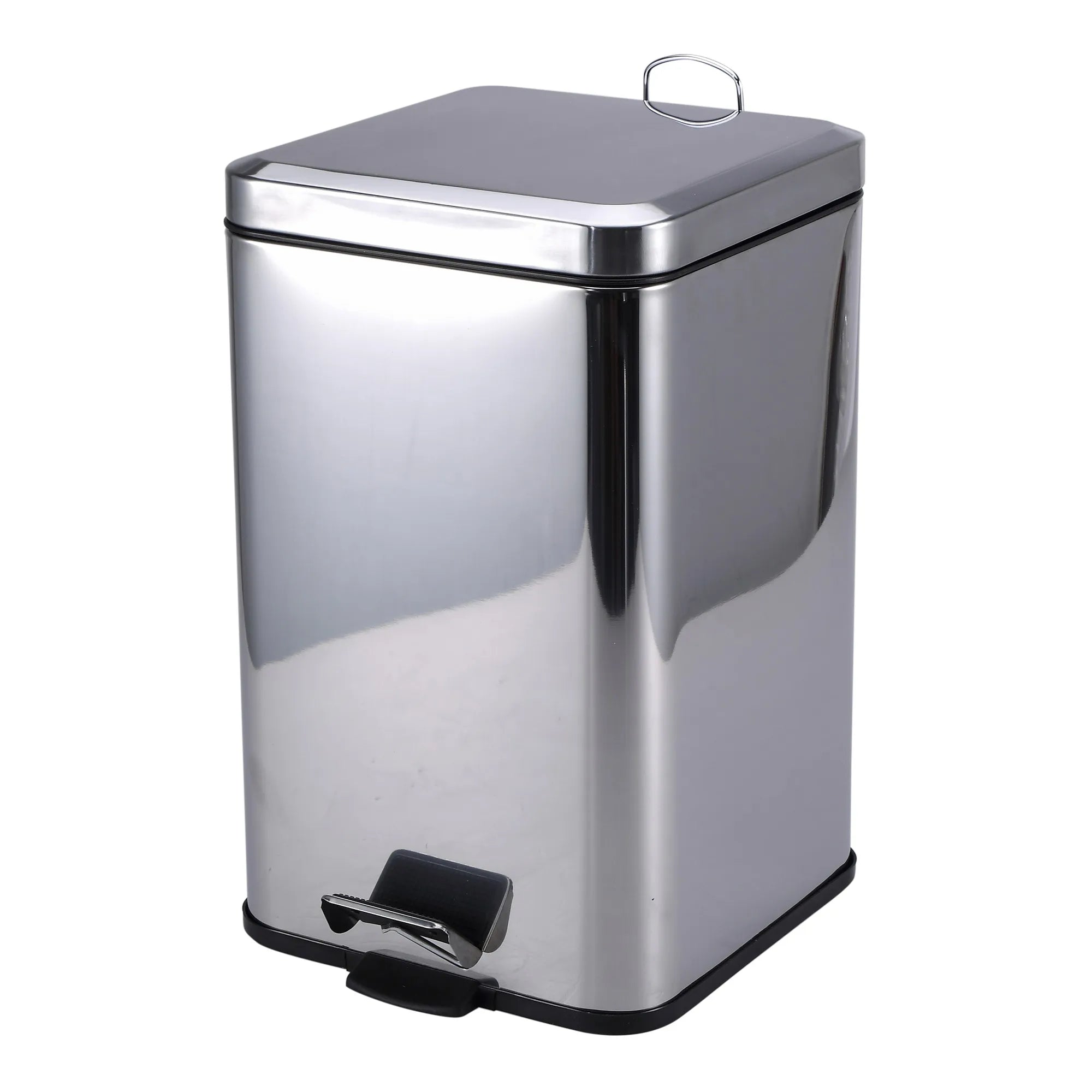 PROTENROP pedal bin in metallic color made of stainless steel 16 x 16 x 25.5 cm