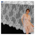 YX1045 Wholesale Cheap Plain Embroidery White Eyelash Lace Apparel Dress Fabrics Garments Home Textile Lace Fabric for Sales
