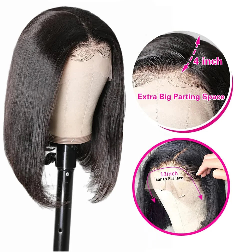 Wholesale HD Lace Front Bob Wigs 13*4 for Lace Frontal Short Bob Wig Deep Wave Straight Transparent Glueless Full Lace Bob Wig