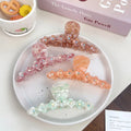 SHE SHARES 2025 New Arrival Luxury Acetate 3D Flower Hair Claw Clip Thick Full Rhinestone Claw for Women Elegant Bun Styling