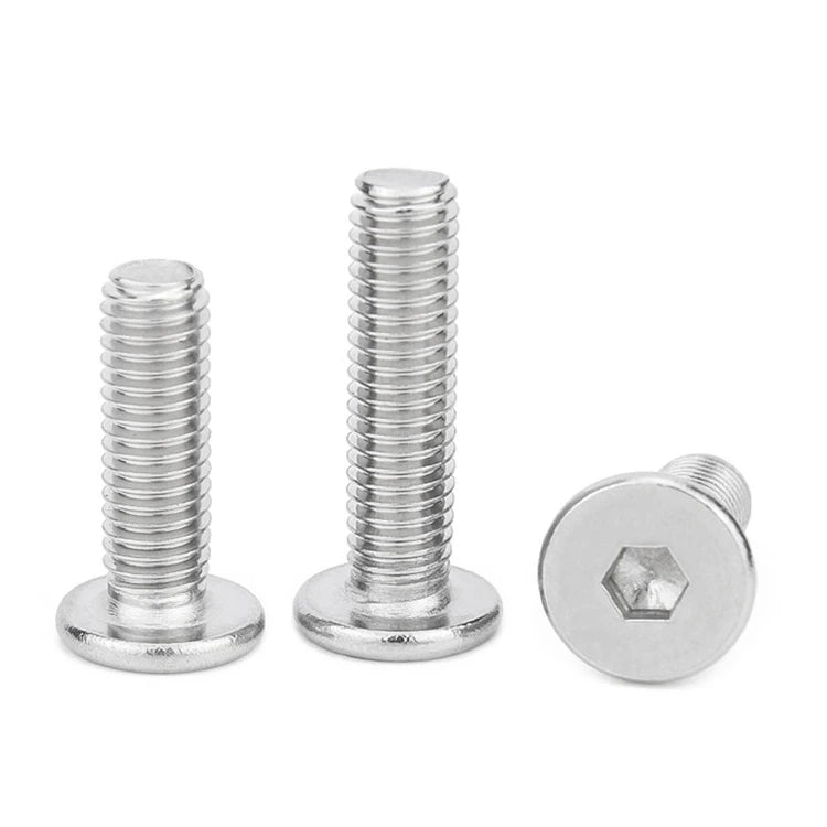 M2 M2.5 M3 M4 M5 M6 Stainless Steel 304 Low Profile Hex  Ultra Thin Low Wafer Head Allen Bolts Flat Head Machine Screw