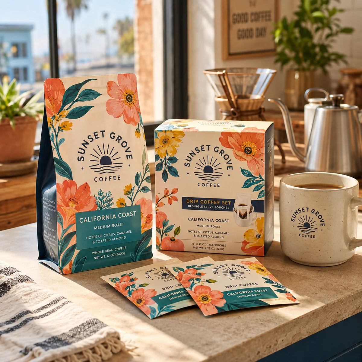 AT PACK Custom Printed Drip Coffee Box with Individual Drip Bags Coffee Gift Packaging Set for Roasters Cafes and Private Labels MegaBDM