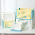 NEW ARRIVAL Medium Size Desktop Stackable Plastic Storage Basket Collapsible Crate Foldable Plastic Storage Basket