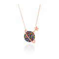 Azuris 925 Sterling Silver Mix Planet Fine Pendant Necklace TR