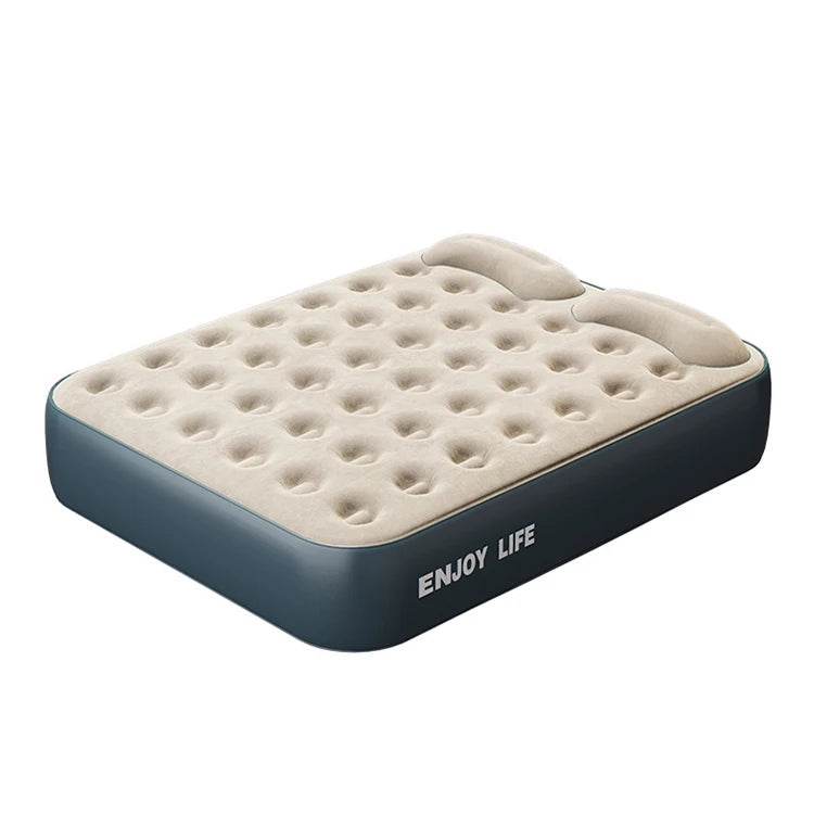 Wholesale Double Size Inflatable Camping Mattress Bultin Pump Air Bed with Pump for Outdoor & Hotel Use