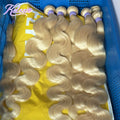 Wholesale 613 Blonde Lace Front Human Hair Extension Raw Indian Body Wave Hair Bundles and Closure