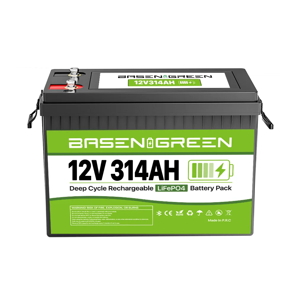 12.8V 314Ah Solid State LiFePO4 Battery Pack Deep Cycle Rechargeable Solar RV Grid Power Supply ABS IP65 Housing 150A BMS 6000