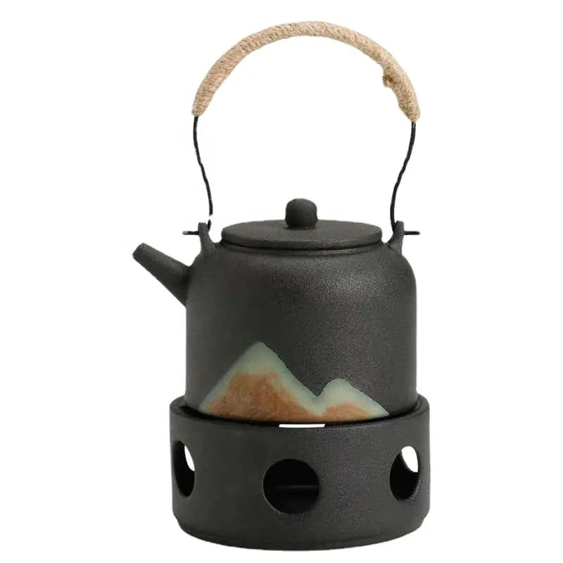 Wholesale Classic Japanese Ceramic Tea Set Warm Small Boiling Tea Stove with Scented Tea and Classic Candle Warm Milk Pot