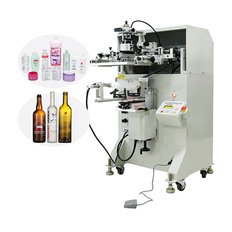 S250 Single Cylindrical Bottle  Paper Cup Semi Auto Screen Printing Machine