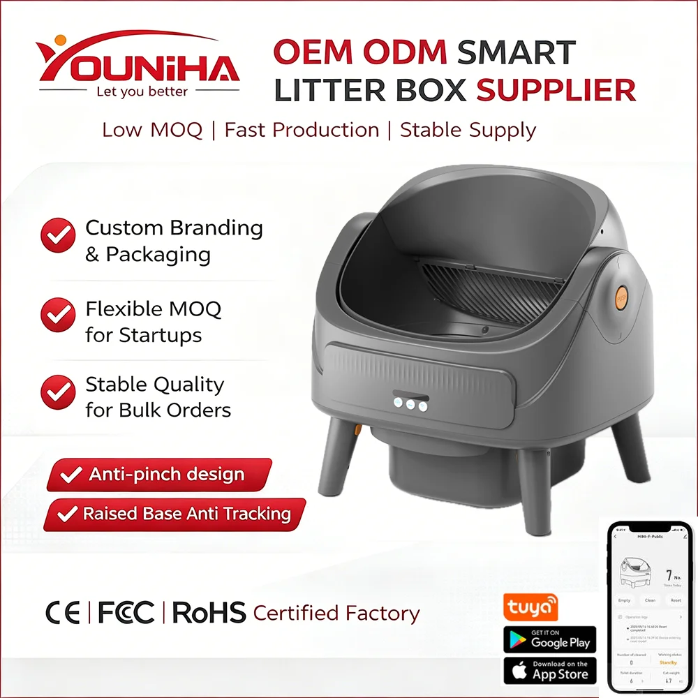 Wholesale 80L Smart Robot Cat Litter Box with Odor Control Anti-Pinch Safety Automatic Cleaning for Multi-Cat Indoor Use MegaBDM