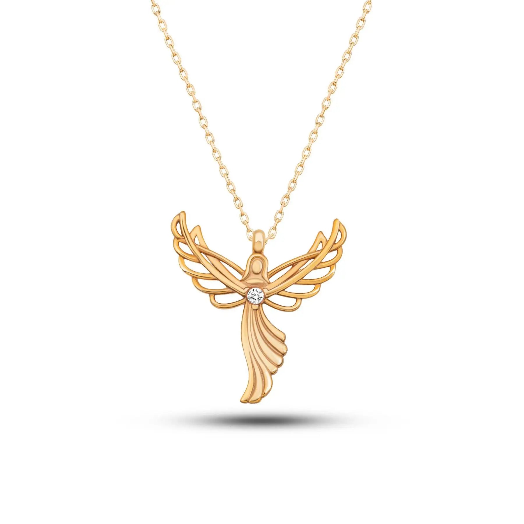 AZURIS 925 Silver Angel Pendant Necklace Elegant Fine Turkey Origin