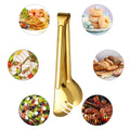 6Pcs Stainless Steel Serving Tongs Slotted Food Tongs Set PVD Rainbow Gold Black Silver Dishwasher Safe for BBQ Salad Buffet